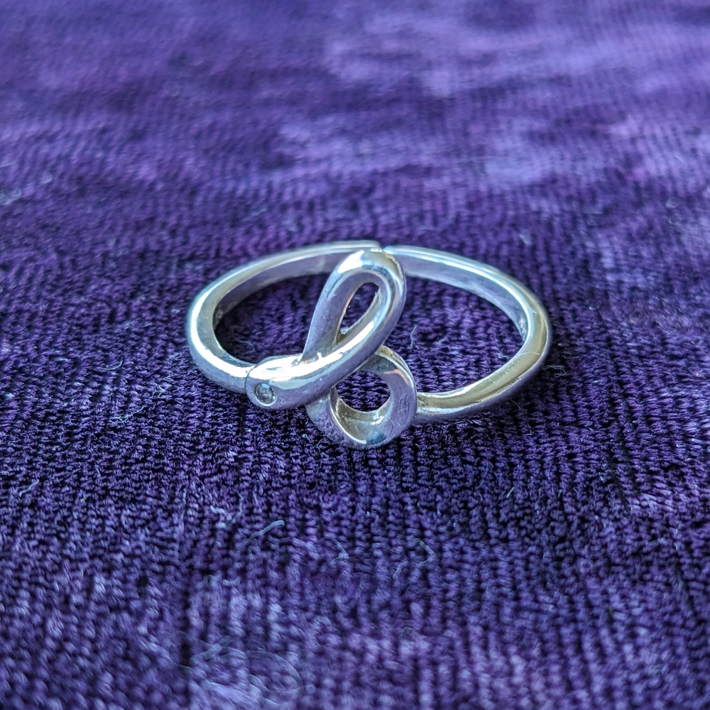 925 Sterling Silver Ring With Natural Diamond, Adjustable Size
